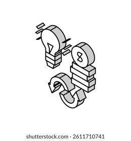 idea to money converter isometric icon vector. idea to money converter sign. isolated symbol illustration