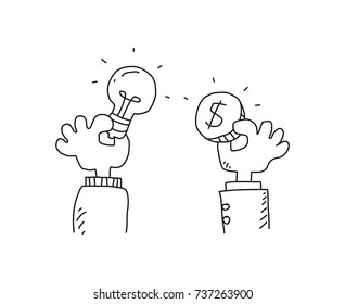 idea & money. doodle illustration