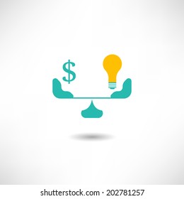 Idea and money icon