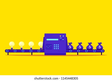 Idea to money machine. Concept image