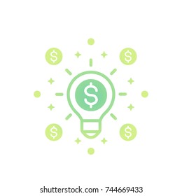 Idea is money vector icon on white
