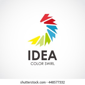 Idea motion of color swirl abstract vector and logo design or template creative art business icon of company identity symbol concept