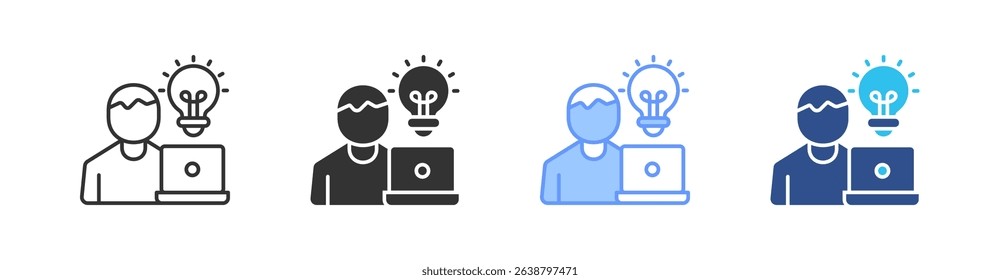 Idea Multi Style Icon Set Vector