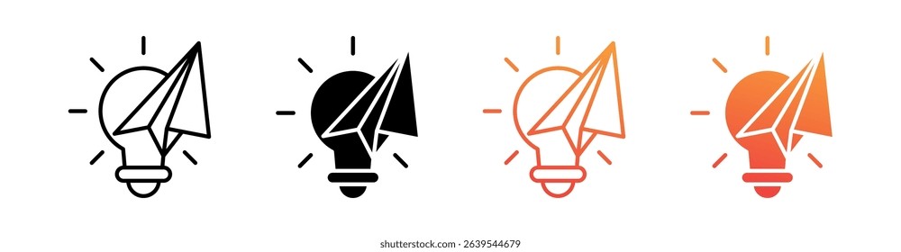 Idea Multi Style Icon Set Vector