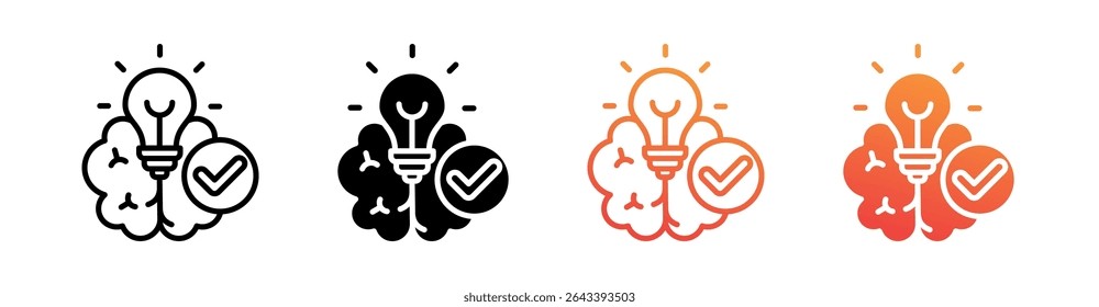 Idea Multi Style Icon Set Vector