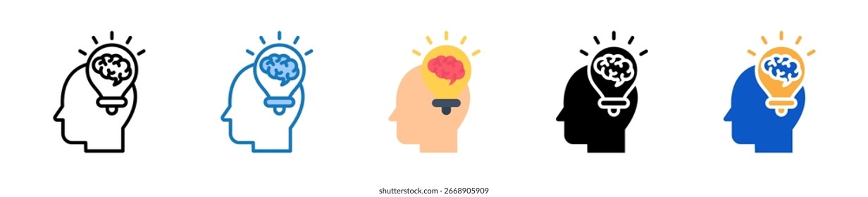 Idea multiple style icons set design vector illustration.