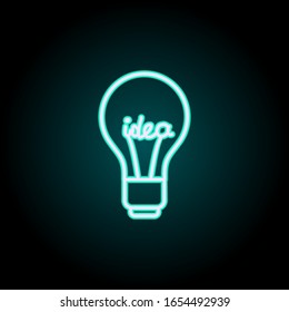Icono de neón idea. Línea delgada simple, vector de contorno de iconos de inicio para ui y ux, sitio web o aplicación móvil