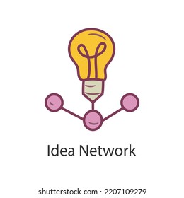 Ilustración de diseño de iconos de esquema rellenado por Idea Network. Símbolo de datos sobre el archivo EPS 10 de fondo blanco