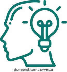 Idea on head icon in trendy flat style isolated on white background