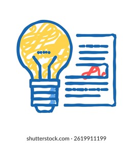 idea on paper list doodle icon sketch vector. idea on paper list sign. isolated symbol illustration
