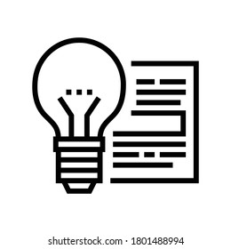 idea on paper list line icon vector. idea on paper list sign. isolated contour symbol black illustration