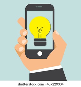 Idea on phone in flat style
