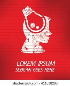 Idea on red background,poster grunge design
