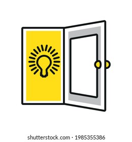 idea open door icon isolated