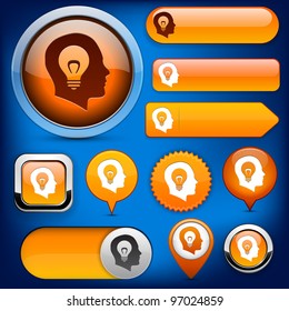 Idea orange design elements for website or app. Vector eps10.