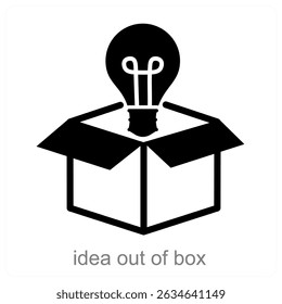 Idea de diseño de concepto de icono de Vector fuera de caja