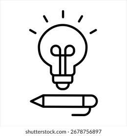 Vetor de ilustração de ícone de contorno de ideia