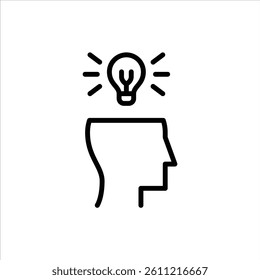 idea outline icon. thinking black line illustration.