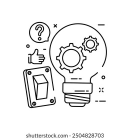 Icono de contorno de idea, Ilustración vectorial