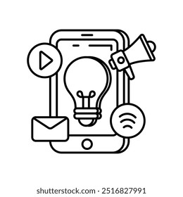 Idea Outline Icon, Vector illustration