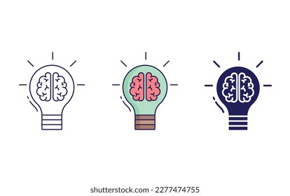 Idea outline and solid vector icon