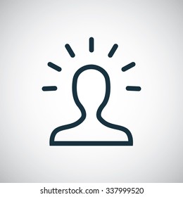 idea outline, thin, flat, digital icon for web and mobile
