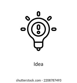 Idea Outline Vector Icon Design illustration on White background. EPS 10 File