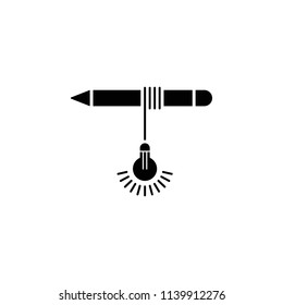 idea in pen icon. Element of concentration icon for mobile concept and web apps. Detailed idea in pen icon can be used for web and mobile on white background