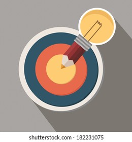 idea pencil arrow on target vector