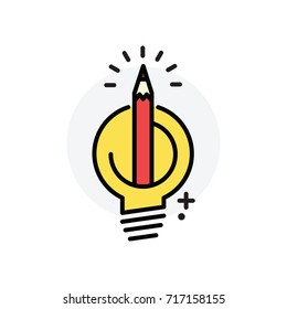 Idea pencil concept Isolated Line Vector Illustration editable Icon