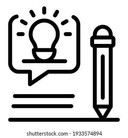 Idea pencil icon. Outline idea pencil vector icon for web design isolated on white background
