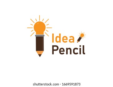 idea pencil logo design concept, editable logo design template
