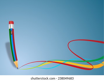 Idea pencil tip on Blue Background, Business Background, Creative Idea Background