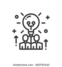  Ilustración vectorial de Icono de trabajo en equipo de Idea People .