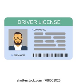 The Idea Of Personal Driving License, Driving License, Identity Card. ID Card, Identification Card, Identity Verification, Person Data. Modern Vector Illustration In A Flat Style.