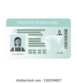 
The idea of personal identity. ID card, identification card, drivers license, identity verification, person data. Modern vector illustration in a flat style.