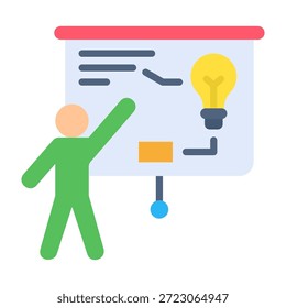 Idea Pitch Icon Design Plana Ilustração de Vetor