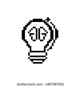 idea pixel icon sign. idea symbol, logo illustration. Different style icons set. Pixel perfect