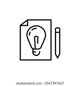 Ícone de planejamento de ideias. Ícone simples de planejamento de ideias para mídias sociais, aplicativos e web design. Ilustração vetorial