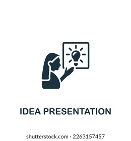 Idea presentation icon. Monochrome simple sign from idea collection. Idea presentation icon for logo, templates, web design and infographics.