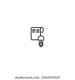 idea presentation poster outline icon and illustration