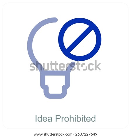 Idea Prohibited and innovation icon concept