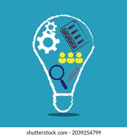 Idea. Proyecto. Innovación. Crear un nuevo vector de proyecto. vector de negocio para su diseño