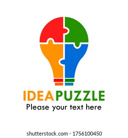 Idea Puzzle logo design template illsutration. suitable for intelligence, education, factory, team work, technology etc