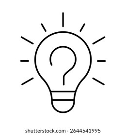 Idea Question Line Icon. Question Mark, Thinking, Asking, Answer, Help Editable Stroke Vector Illustration