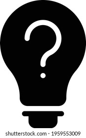 idea question vector glyph flat icon