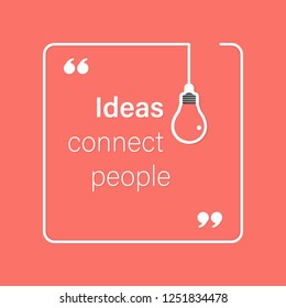 idea quote with light bulb with gears. concept of big ideas inspiration innovation, invention, effective thinking. text. outline. Vector for your design in color of 2019 Living Coral - stock vector