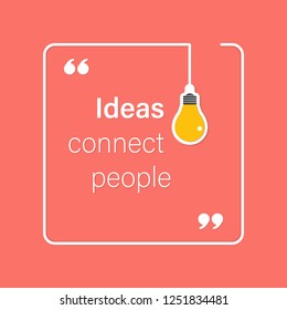 idea quote with light bulb with gears. concept of big ideas inspiration innovation, invention, effective thinking. text. outline. Vector for your design in color of 2019 Living Coral - stock vector