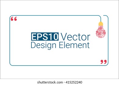 idea quote with light bulb with gears. concept of big ideas inspiration innovation, invention, effective thinking. text. outline. Vector for your design
