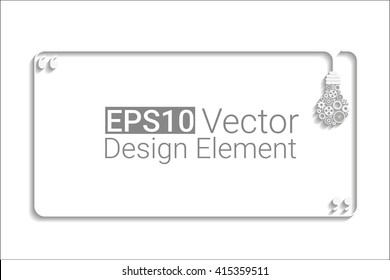 idea quote with light bulb with gears. concept of big ideas inspiration innovation, invention, effective thinking. text. outline. Vector for your design